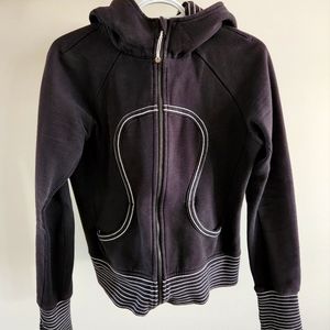 Lululemon Scuba Hoodie, Black/White, Size 8